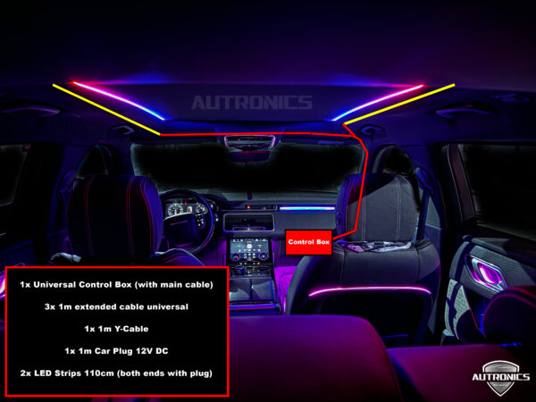 Panorama- Dach Beleuchtung LED Leisten RGB Strips Deckenbeleuchtung Autronics