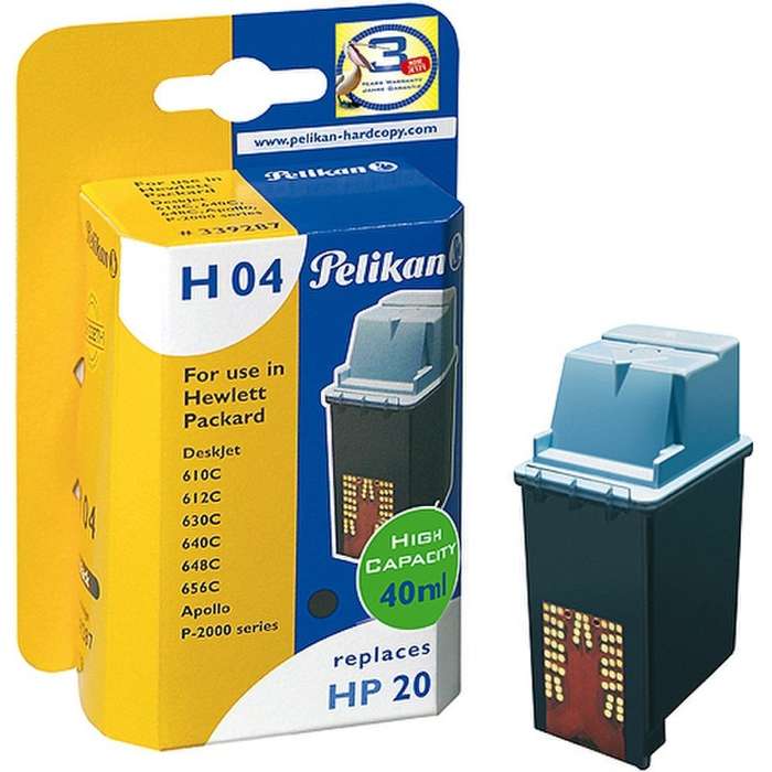 pDruckerpatrone Drucktechnologie Tintenstrahl H04 kompatibel HP 20 C6614 Schwarz Pelikan p