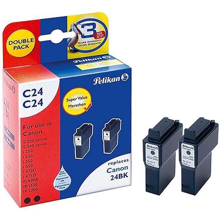 pp-Pelikan-C24-C24-kompatibel-CPelikan C24 Doppelpack kompatibel Canon BCI-24BK Schwarzanon-BCI-24BK-Black-1