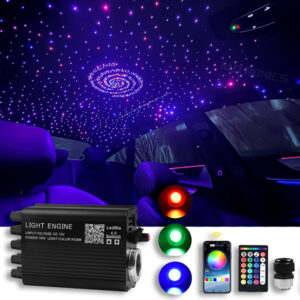 Sternenhimmel Auto LED Funkel Modul Projektor mit Sternschnuppen Deckenbeleuchtung Modul 4m + 500 Lichtleiter (12V 16W) RGB Lichtleiter Glasfaser 01